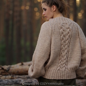 Hand Knit Sweater for Women Oversized Sweaters Womens Knitwear Wool Sweater Handmade Knit Pullover Warm Sweater Knit Top Knitted Sweater