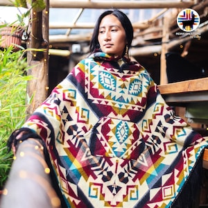 Unisex Alpaca Wool poncho. V Shaped Style. Crafted by Indigenous Hands. Lightweight. Super soft and warm.One Size. FREE SHIPPING! Gift Ideas