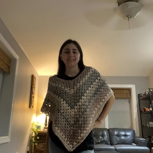 Crochet Poncho for Women – Handmade Cape Shawl, Boho Pullover Wrap, Fall/Winter Outfit, Gift for Her